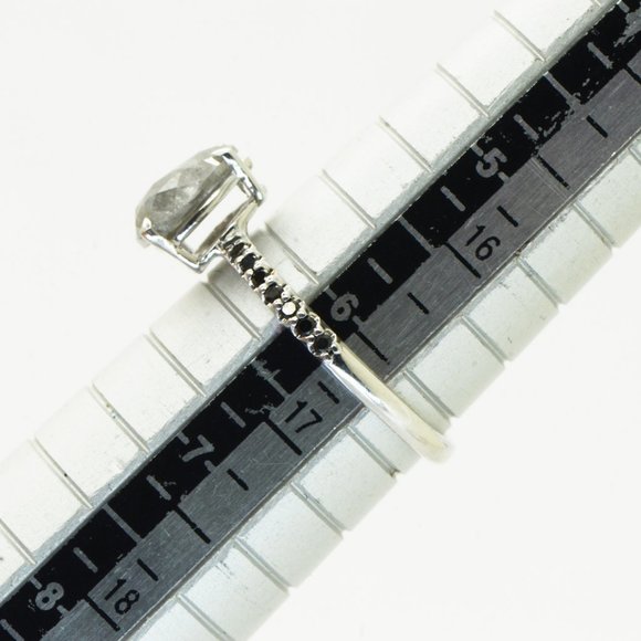 Pear Shape Diamond Engagement Ring 1.13 TCW 14K White Gold Fancy Gray Color - Picture 5 of 6